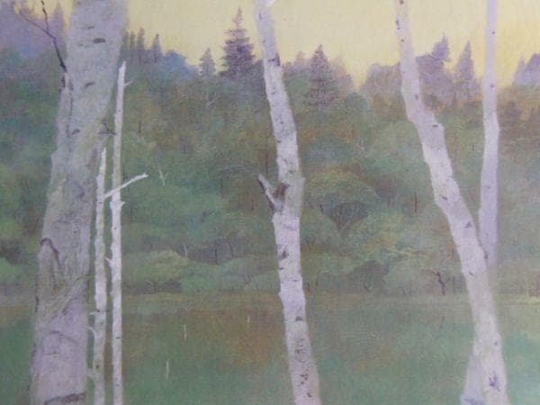 山岸純、【若葉の季】、希少な額装用画集より、状態良好、新品額装付