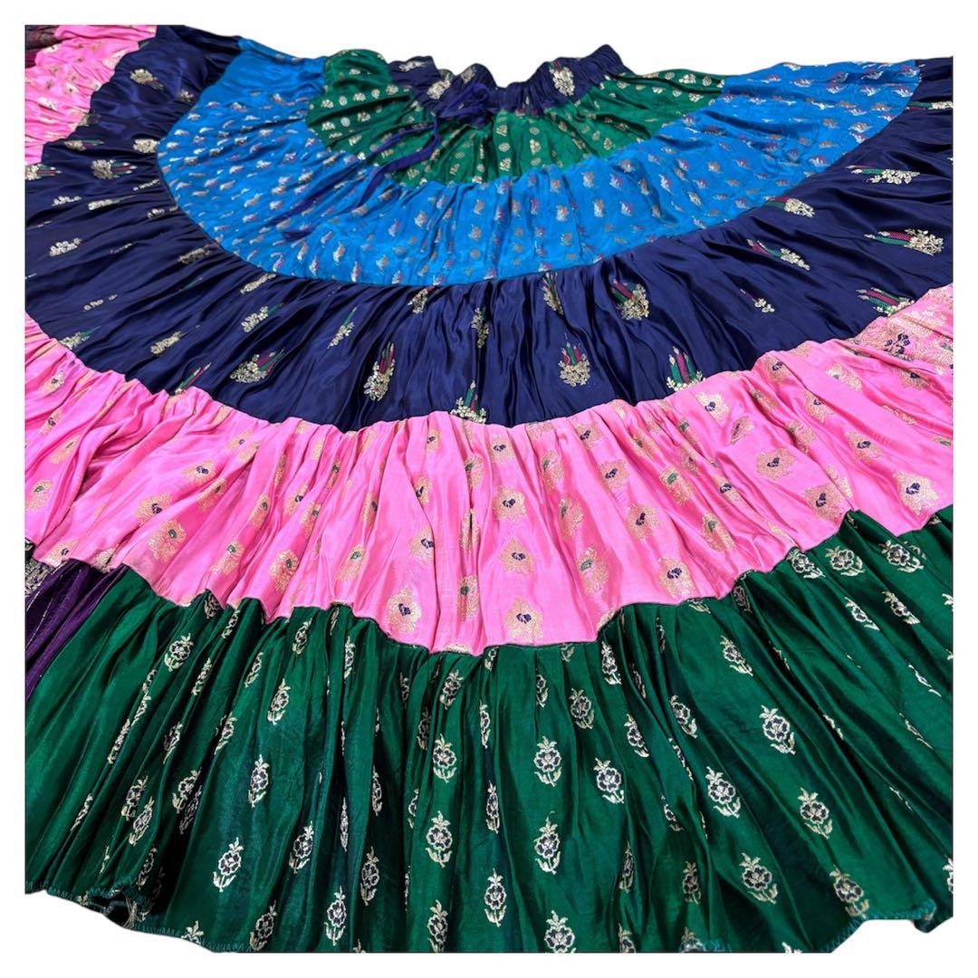 ベリーダンス インド舞踊 ジプシースカート 全円ロングフレア 裾 ダンス衣装