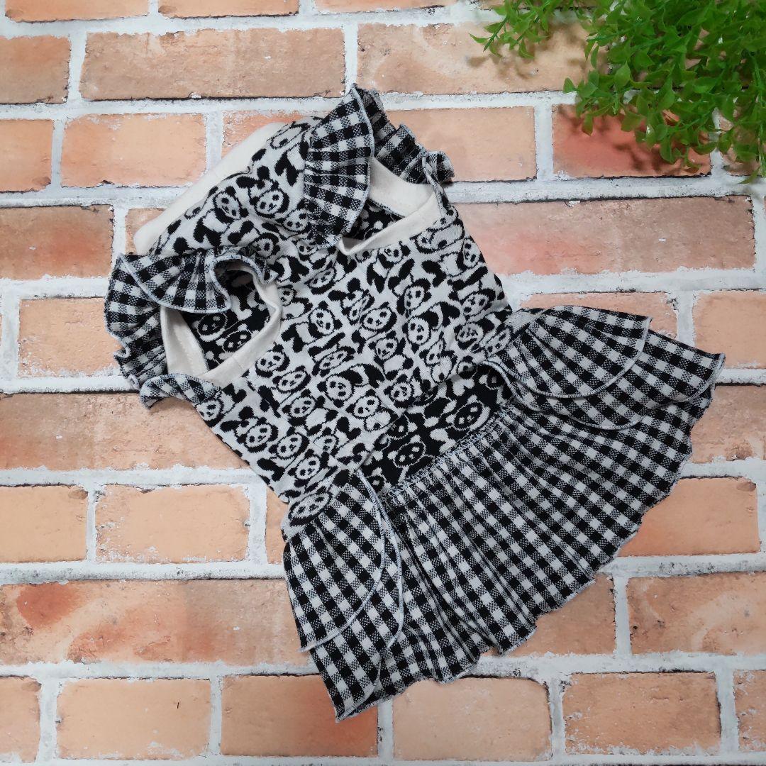 犬服 No.191 パンダとチェックわんぴ ハンドメイド