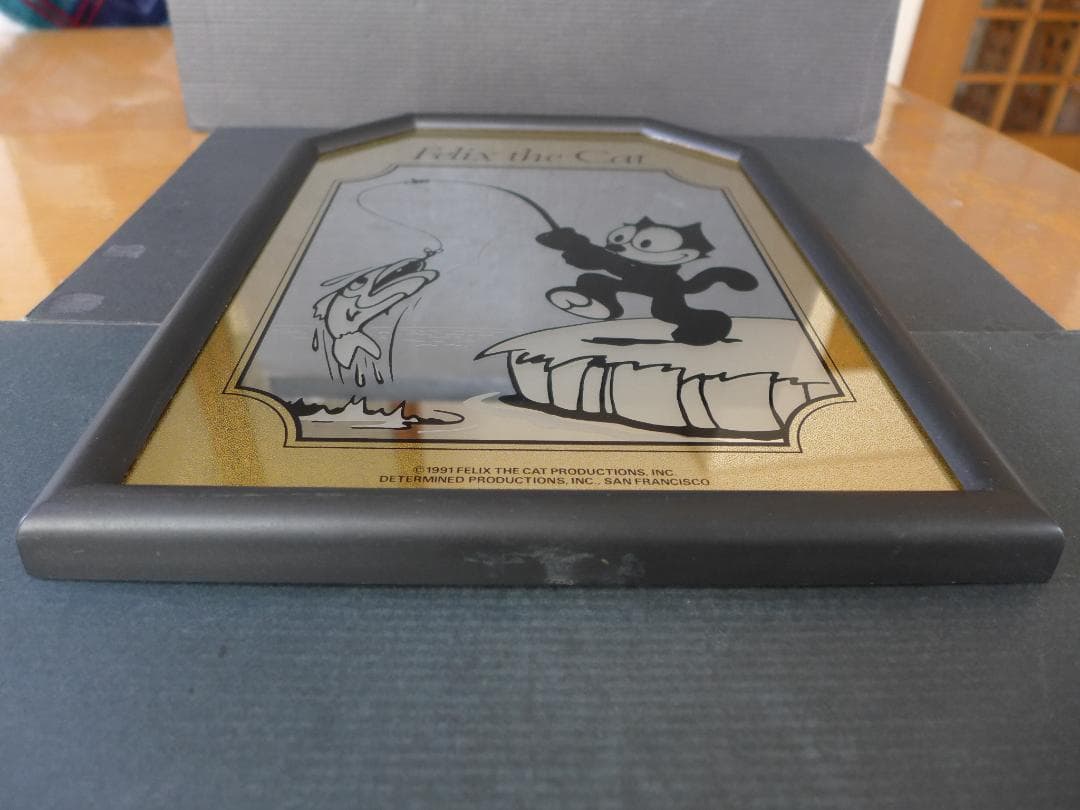 時代物　フィリックス ザ キャット　パブミラー　壁掛け・立掛け兼用　中古　レトロ