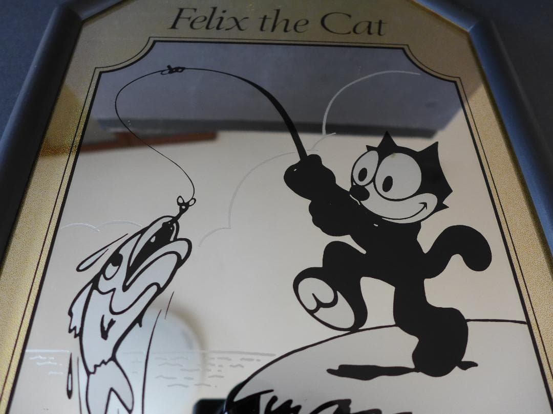 時代物　フィリックス ザ キャット　パブミラー　壁掛け・立掛け兼用　中古　レトロ