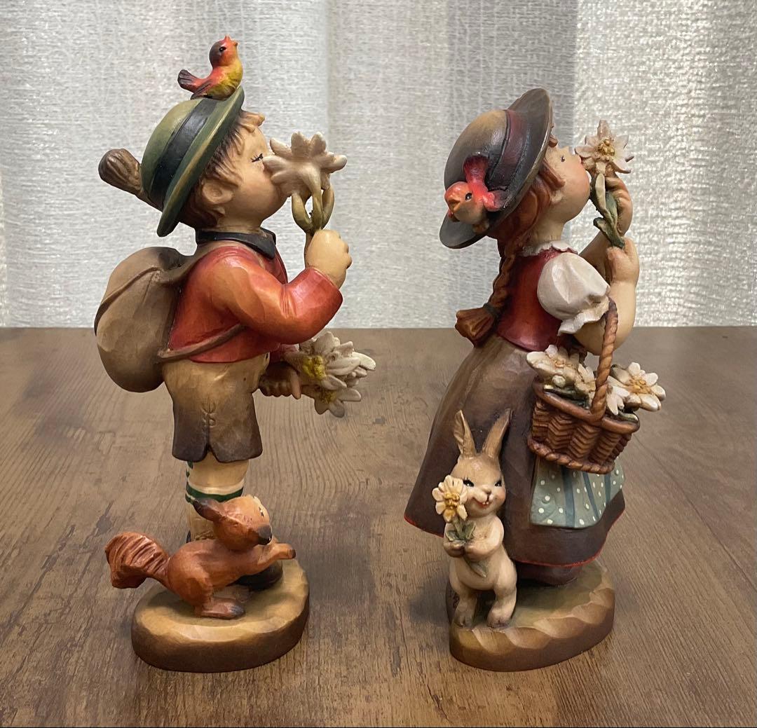 【廃番品】ANRI（アンリ）/少年少女の置物2体セット（アンティーク）