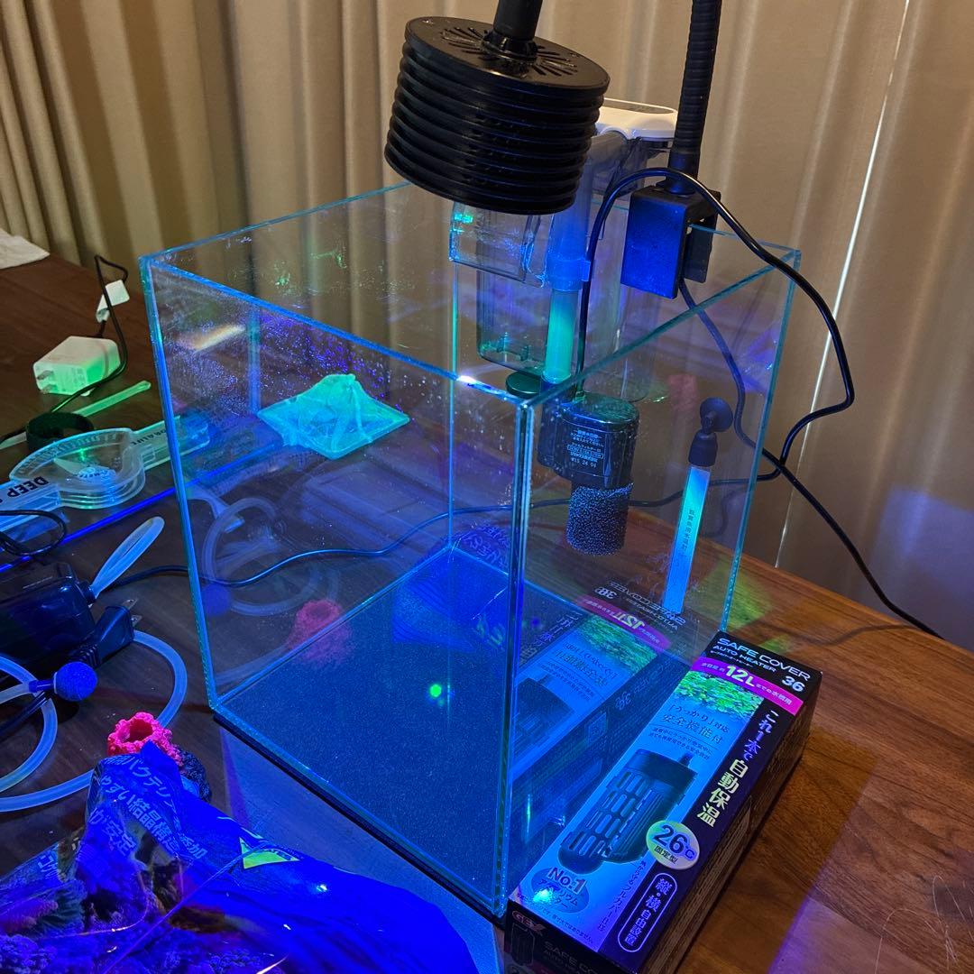 海水魚 ガラス水槽 セットライト•フィルター•飼育本付き