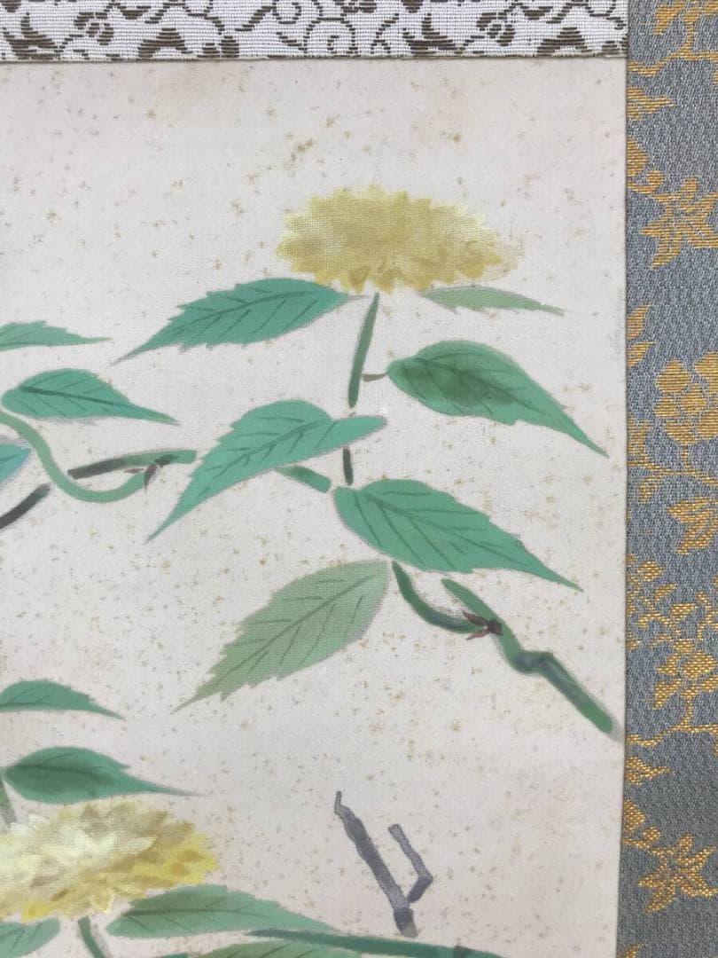 真作/楳崎朱雀/花鳥図/閑庭小禽図/掛軸☆宝船☆AH-683