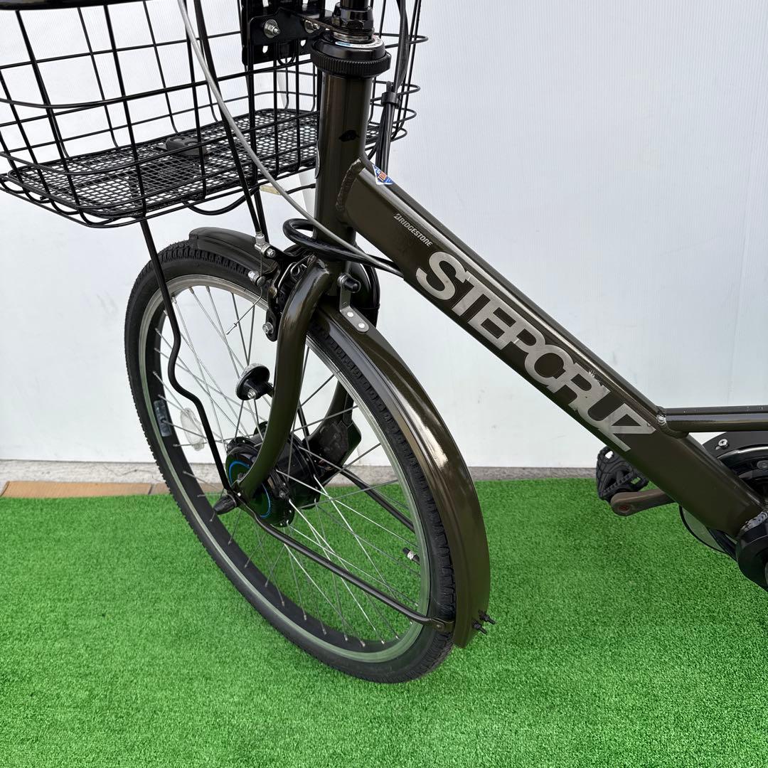 ブリヂストンSTEPCRUZアルベルト新型電動アシスト自転車26インチ グリーン