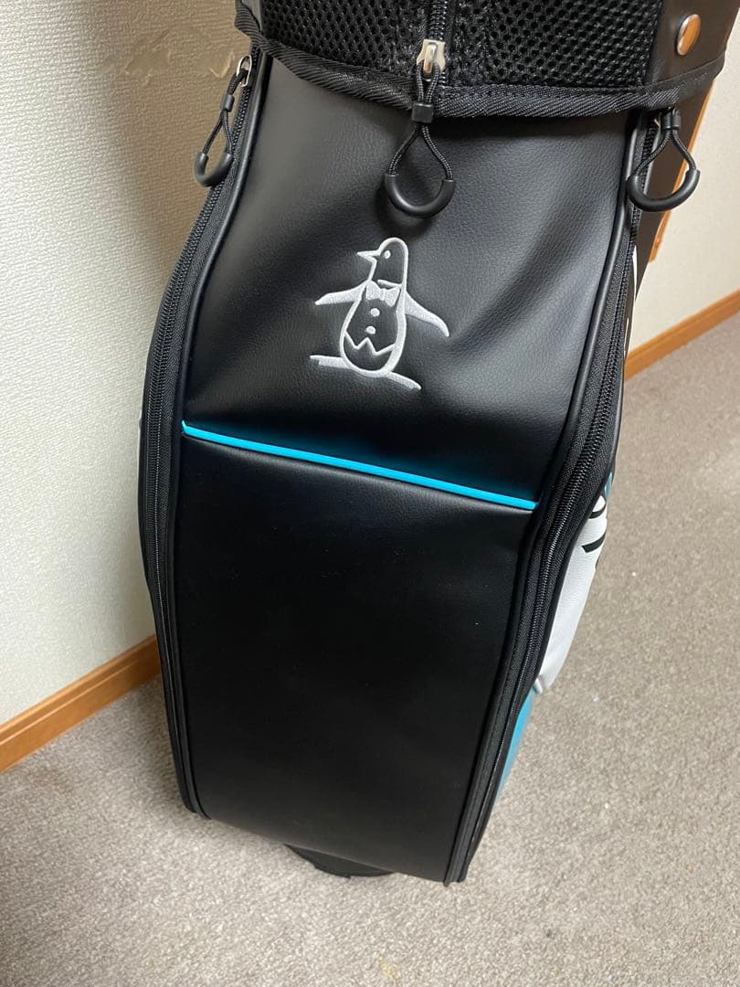 Munsingwear キャディバッグ 黒/青 ペンギンロゴ