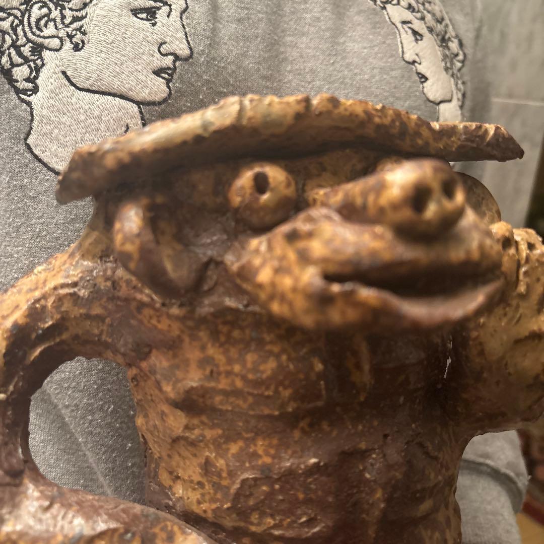 常滑焼作家さんによる表情が何とも素敵な一服してリラックスするカッパ