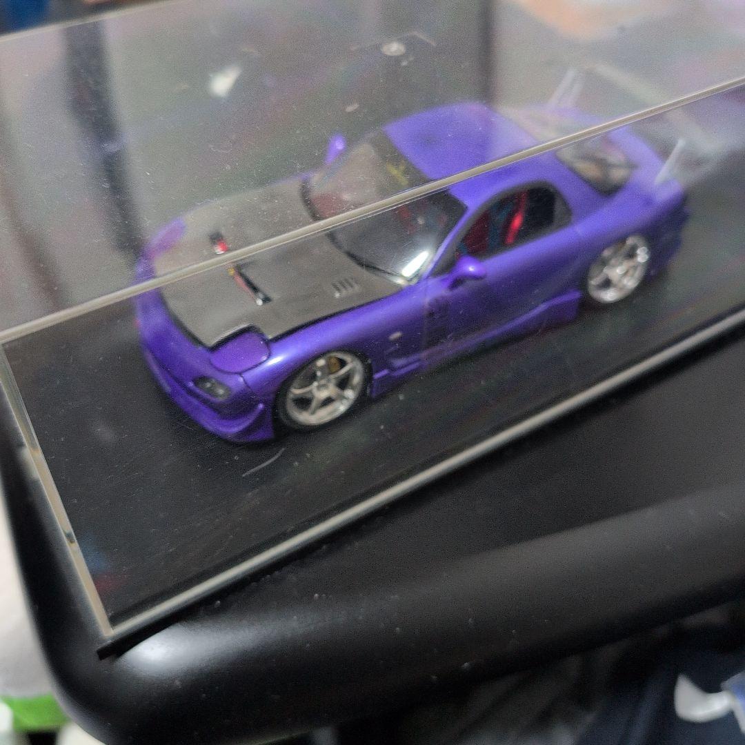 パープル FD3S RX-7 完成模型　点灯あり