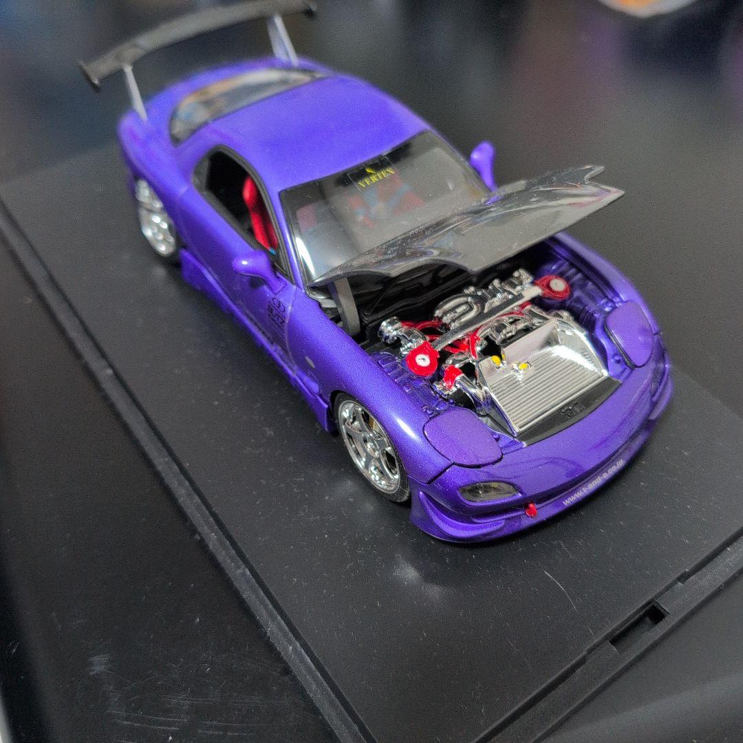 パープル FD3S RX-7 完成模型　点灯あり