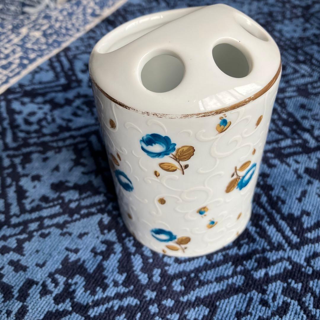 【美品⭐️イタリア製】T.Limogesリモージュ青い花柄 バスルーム3点セット