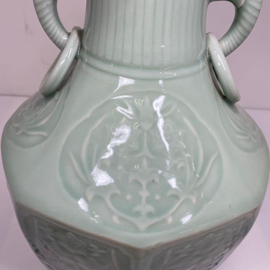 中国　竜泉窯　青磁花瓶　高さ約38㎝　タコヒ　東さ7-0302④