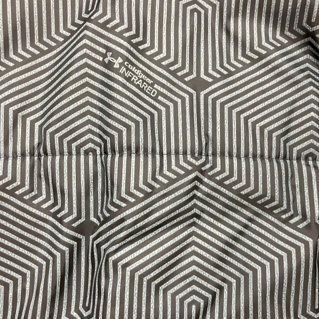 アンダーアーマー✨ロング ベンチコート 黒 フード ロゴプリント 男女兼用