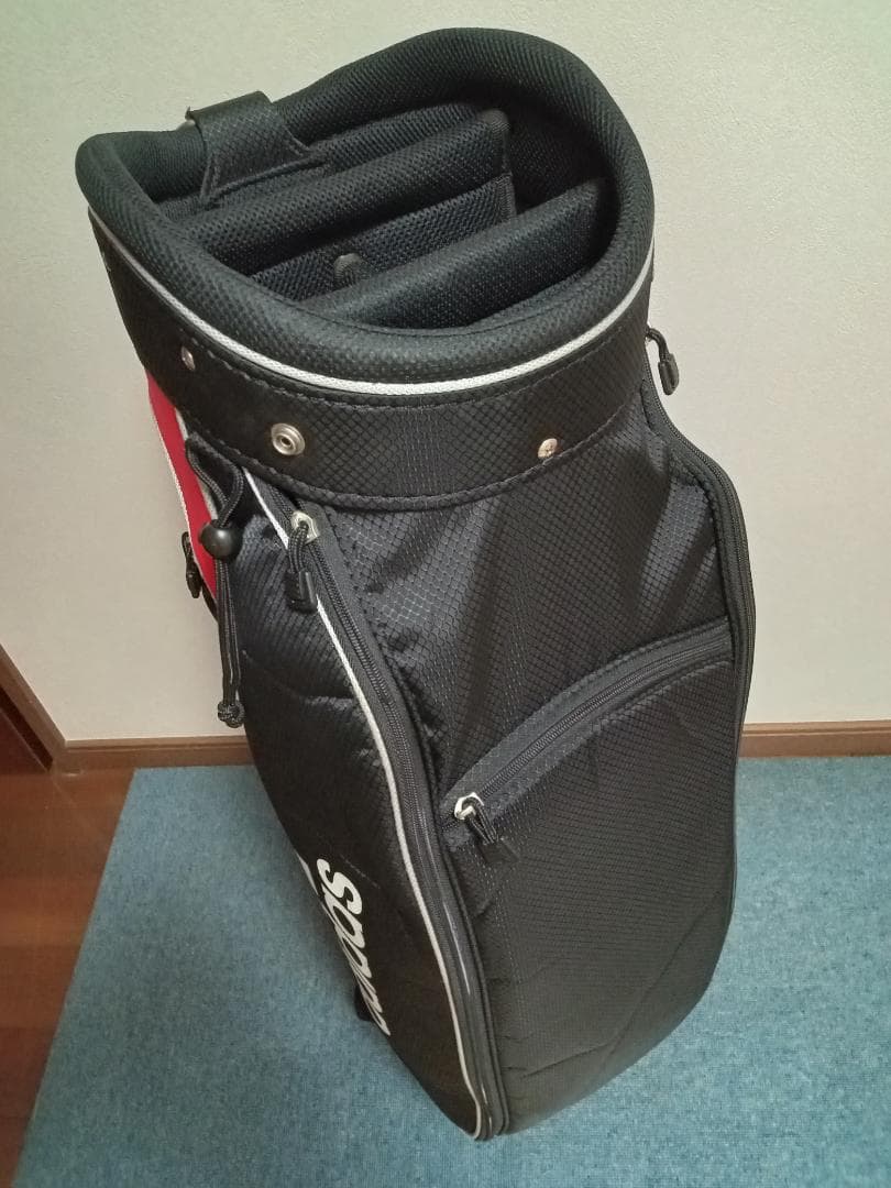 ★美品★adidas★アディダス★軽量ナイロン★キャディバッグ★9型★黒/赤★