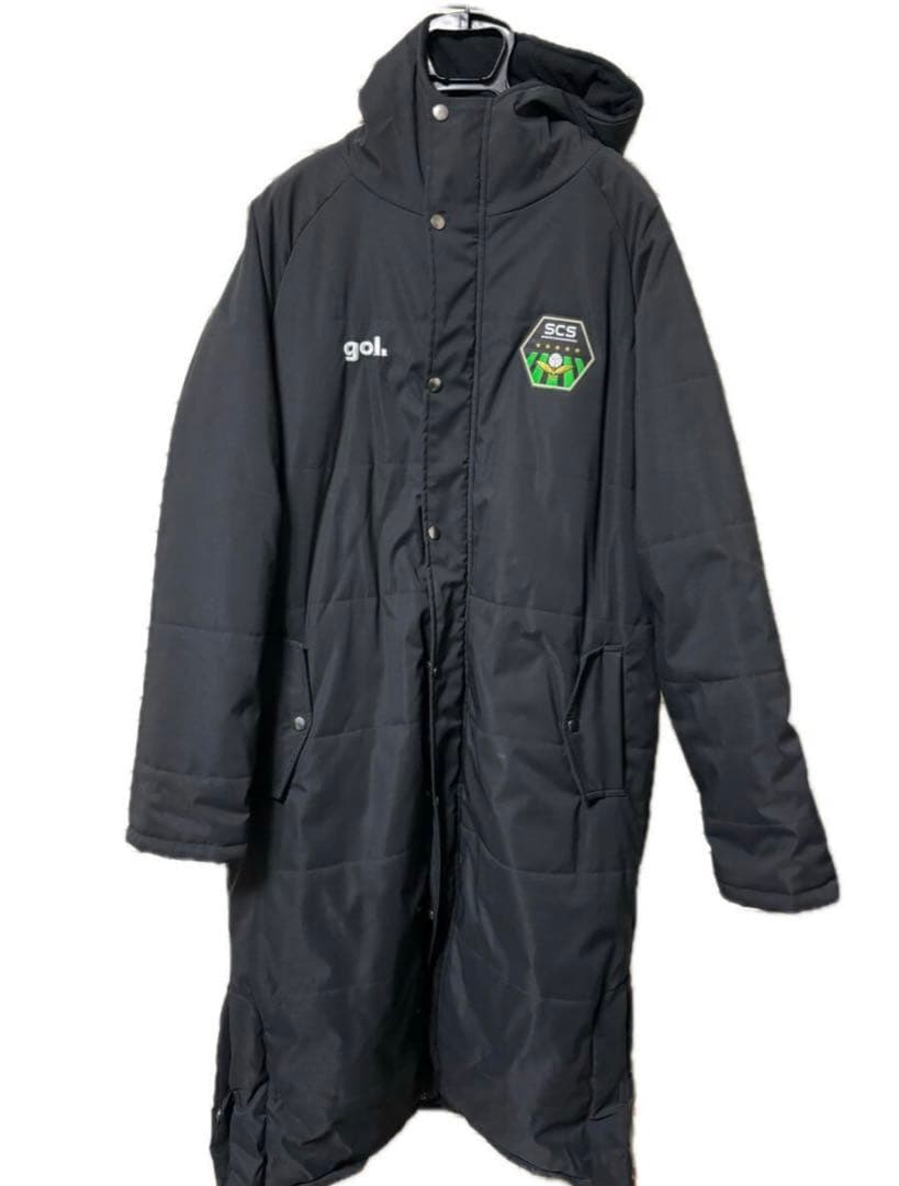 gol. ゴル　SC相模原　フード付きベンチコート ブラック　トップチーム支給