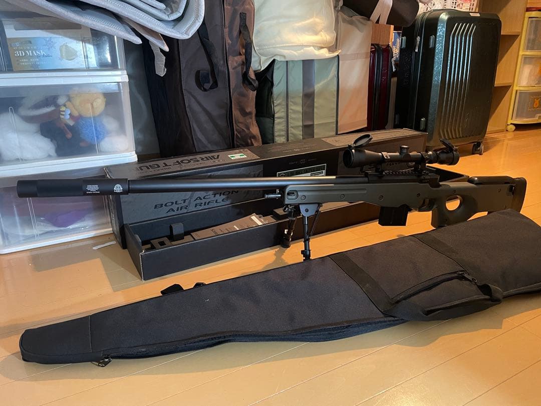 東京マルイ　L96 オリーブドラブ　スコープ、バイポッド、サイレンサー付き