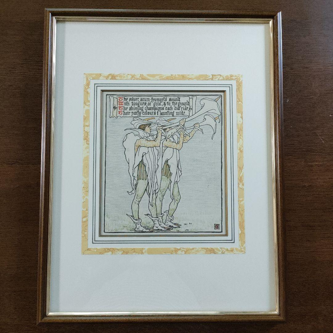 新品リトグラフ Walter Craneクレイン『クイーンサマー百合と薔薇の旅』