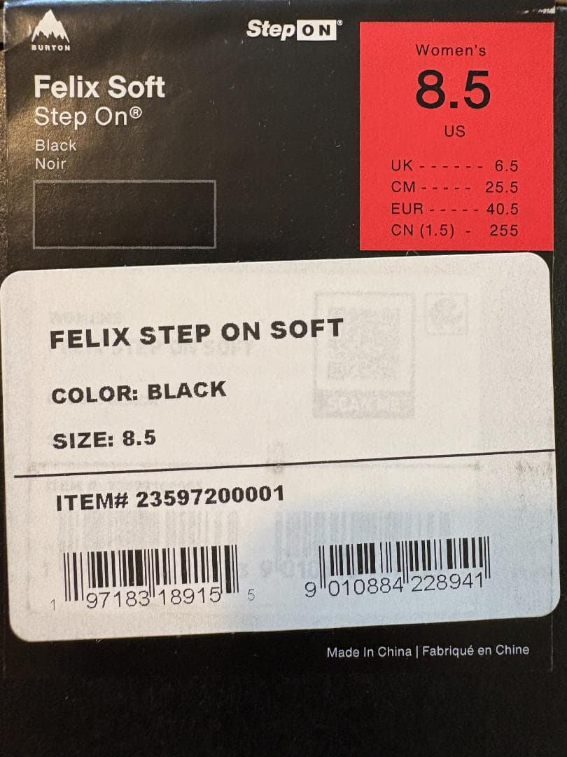 *真新しい* BurtonフェリックスStep On® ソフト ブーツ 25.5