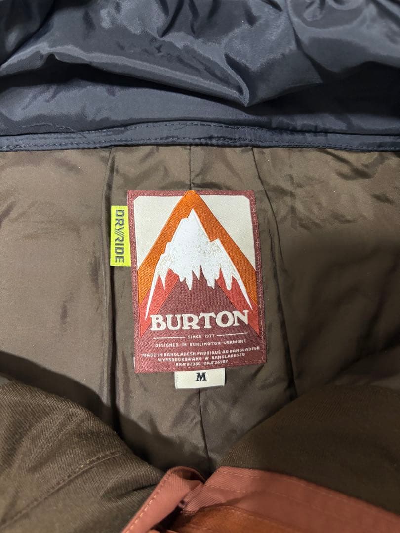 BURTON DRYRIDE スノーボードウェア Mサイズ ブラウン美品使用2回