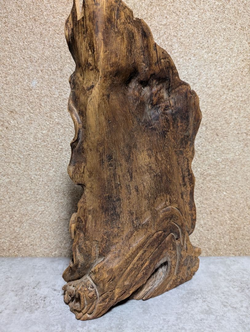 天然木 彫刻 観音像 流木造り レリーフ 木彫り 仏像 高さ36.5cm