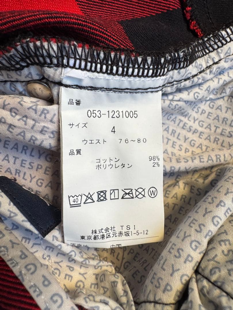 PEARLY GATES レッド/ブラックチェック　セットアップ