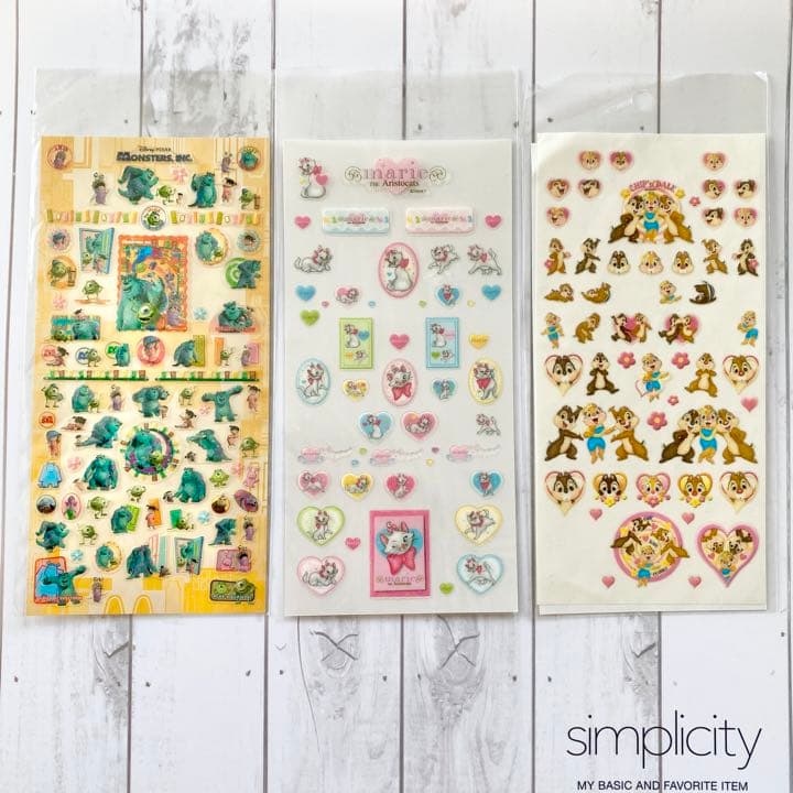 ディズニー　シール　ぷっくり