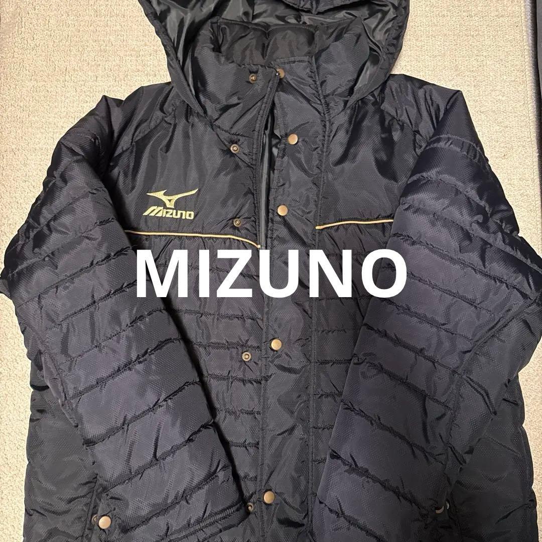 Mizuno フード付きベンチコートブラック XL