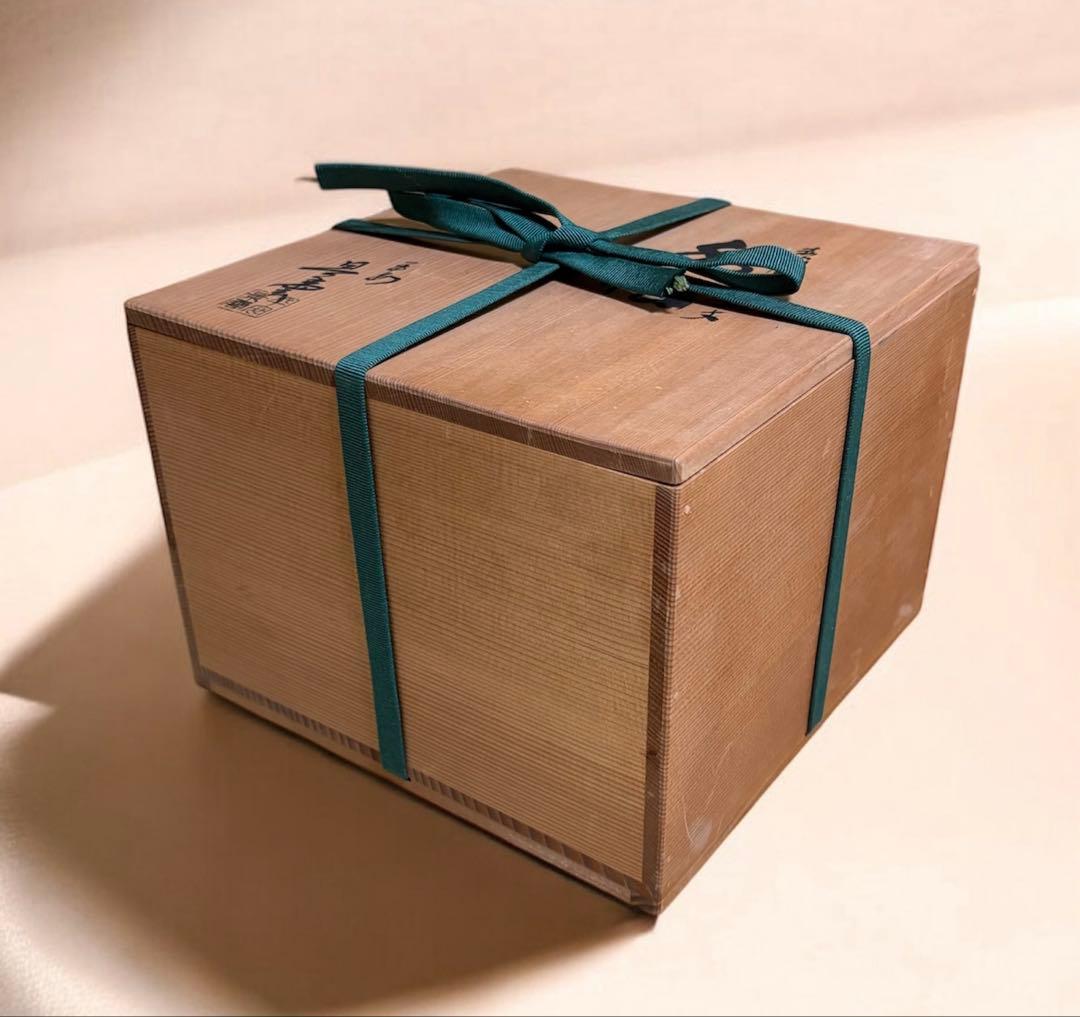 【中古品】平安光入造　組立式　紹鴎棚　平安景雲造　赤絵鳳凰唐草文水指（共箱）