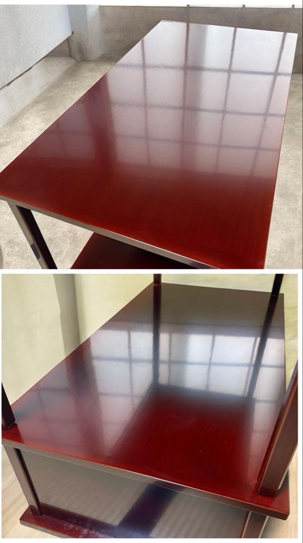 【中古品】平安光入造　組立式　紹鴎棚　平安景雲造　赤絵鳳凰唐草文水指（共箱）