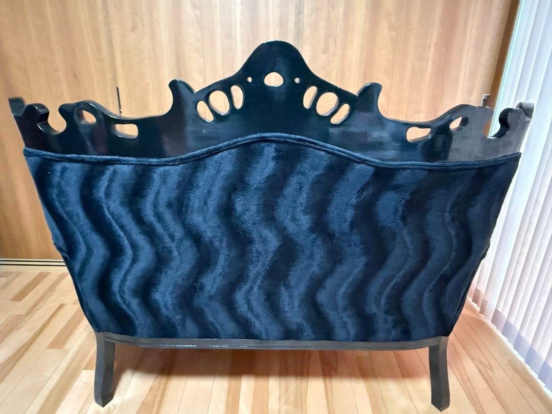 【希少】【美品】バロックスタイル 2人掛けソファ 黒