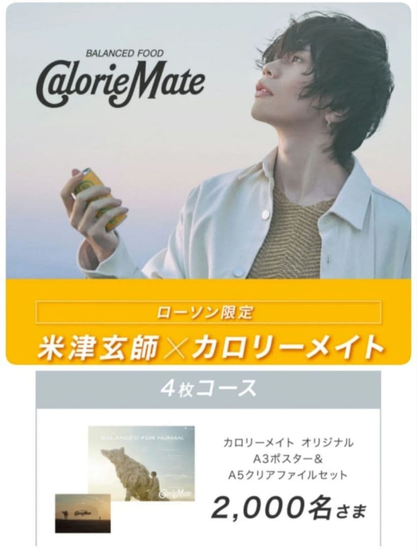 米津玄師 カロリーメイト キャンペーン ポスター クリアファイル 非売品