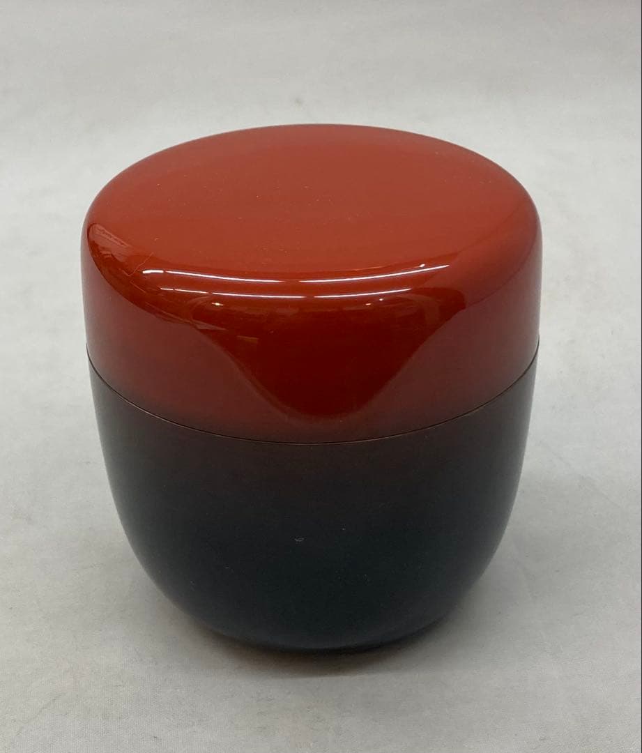 B256h 「棗　曙」若島孝雄作　共布共箱　内銀粉溜塗　福寿草蒔絵　新年　茶道具