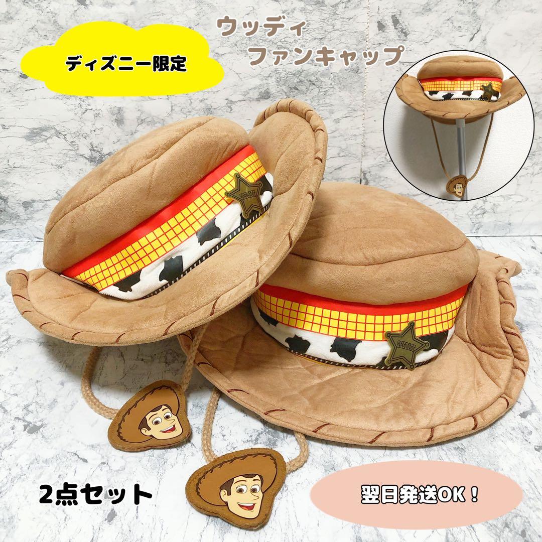 【美品】ディズニー　トイストーリー ウッディ ファンキャップ ハット 被り物