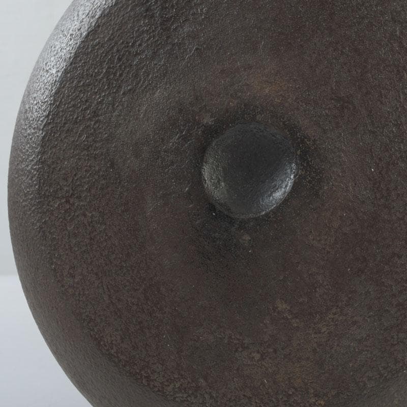 茶道具　釜師　根来茂昌作　刷毛目　風炉釜　胴〆釜　共箱　V　9701A