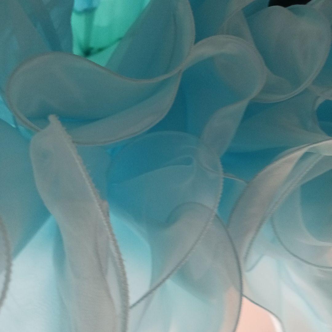 水色オフショルダー社交ダンスドレス