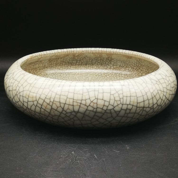 清官窯金糸鉄線紋 大筆洗  碗蓮灰皿  書道具 文房具 現代工芸品 美術品 置物