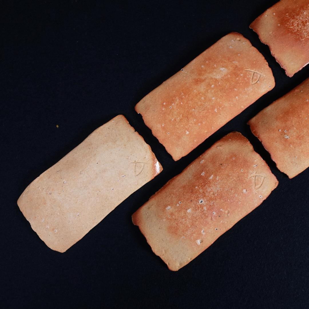 信楽焼 杉本睦子 土山窯 信楽長方銘々皿 5客 共箱