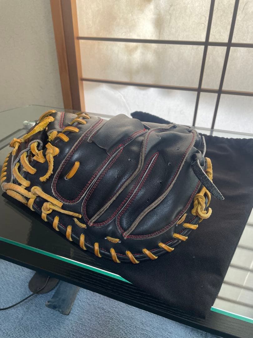 adidas 硬式野球キャッチャーミット黒/黄色