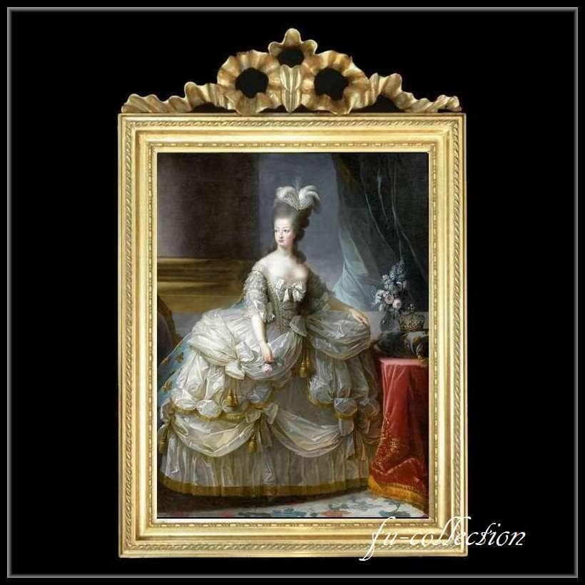 ロココ調　アンティークフレーム　マリーアントワネット　額絵　378