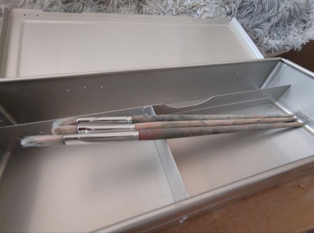 月光荘　小画箱１枚フタと指あな水彩パレット