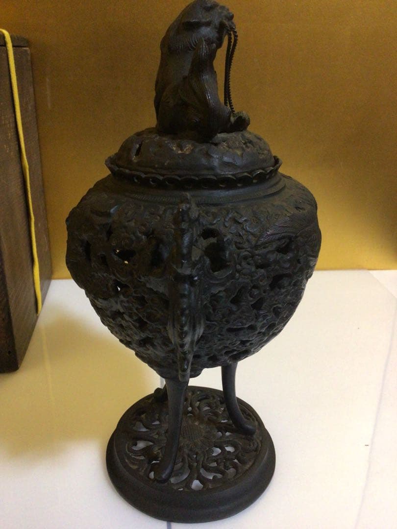 香炉 高さ約26センチ 時代木箱付き