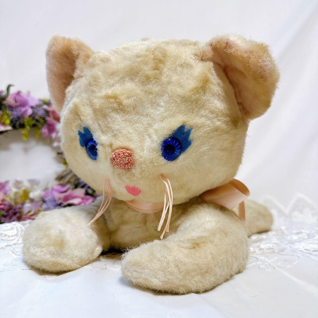 ❤️レア❤️アンティーク　白猫のぬいぐるみ　ニッカーボッカー　ビンテージ　ねこ
