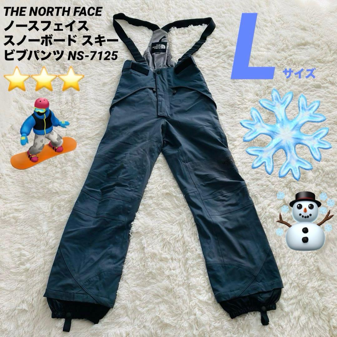 ノースフェイス スノーボード スキー ビブパンツ Lサイズ NS-7125