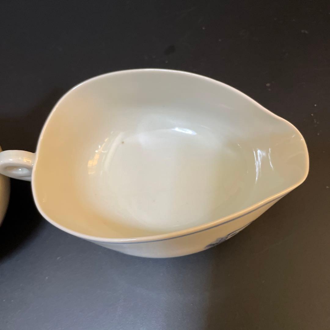 古い染め付け茶器　在名あり　雲魯？急須　前茶碗　建水