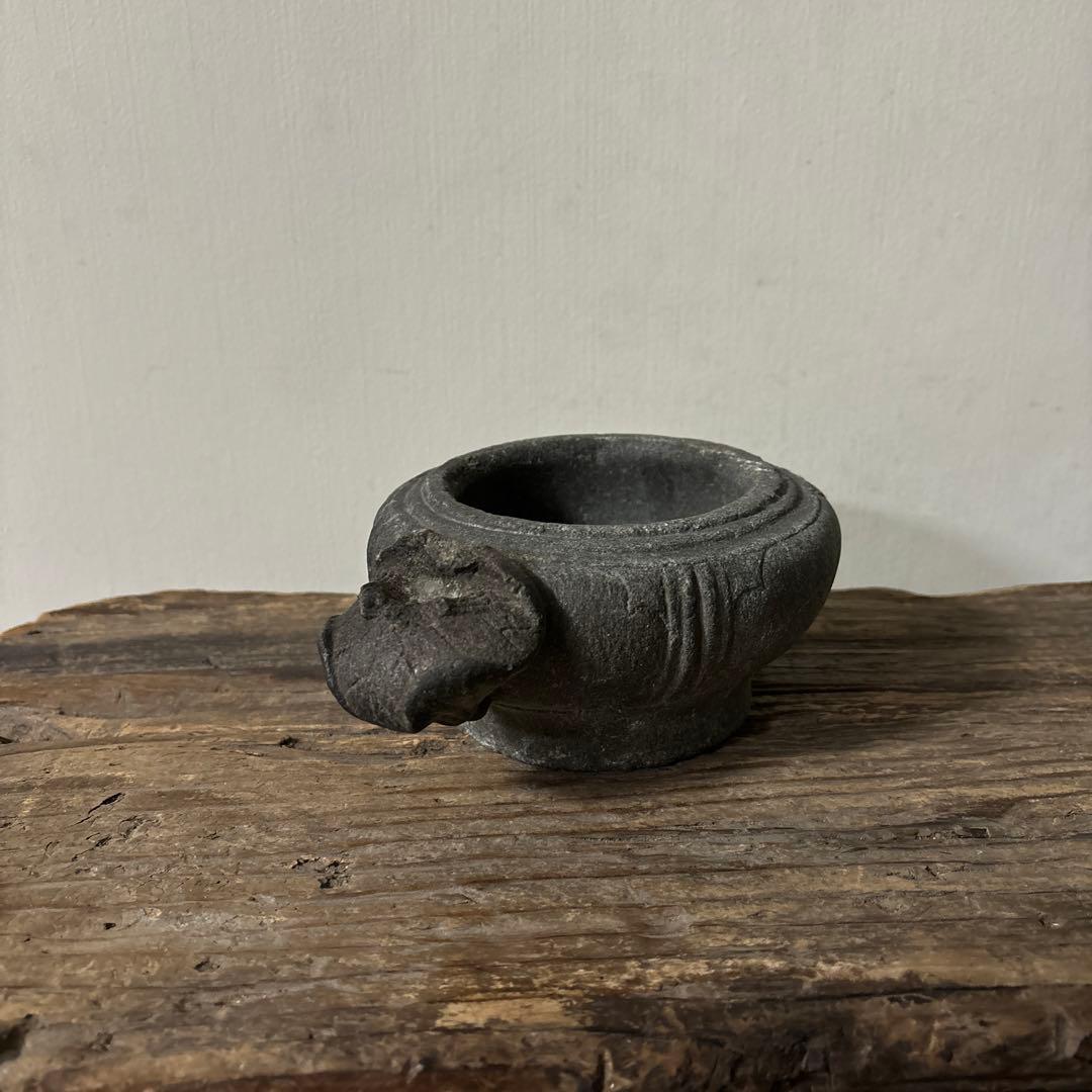 李朝　石製　香炉　祭器　朝鮮王朝　高麗　朝鮮王朝　骨董品　古民芸　古美術