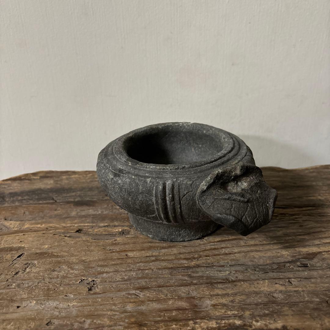 李朝　石製　香炉　祭器　朝鮮王朝　高麗　朝鮮王朝　骨董品　古民芸　古美術