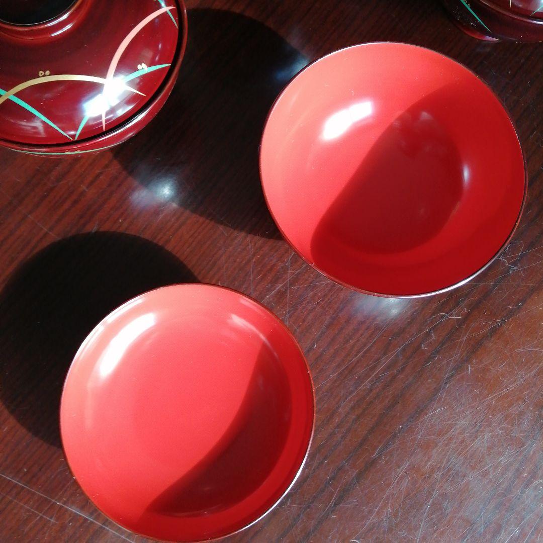 山中塗　和田瑾斎　色絵吸物椀　5客　12cm