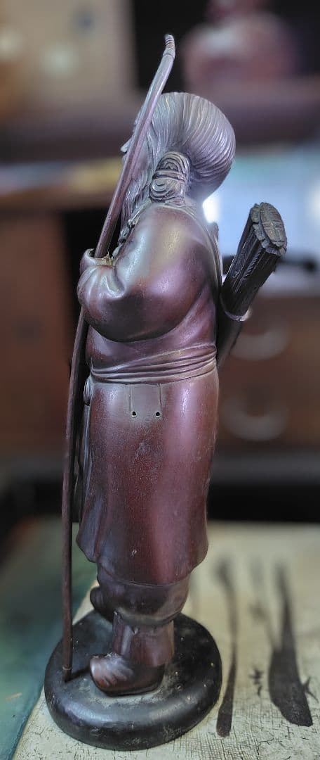 古銅 神武天皇 高岡 御尊像 ブロンズ 銅製 置物 仏像 唐金 アンティーク