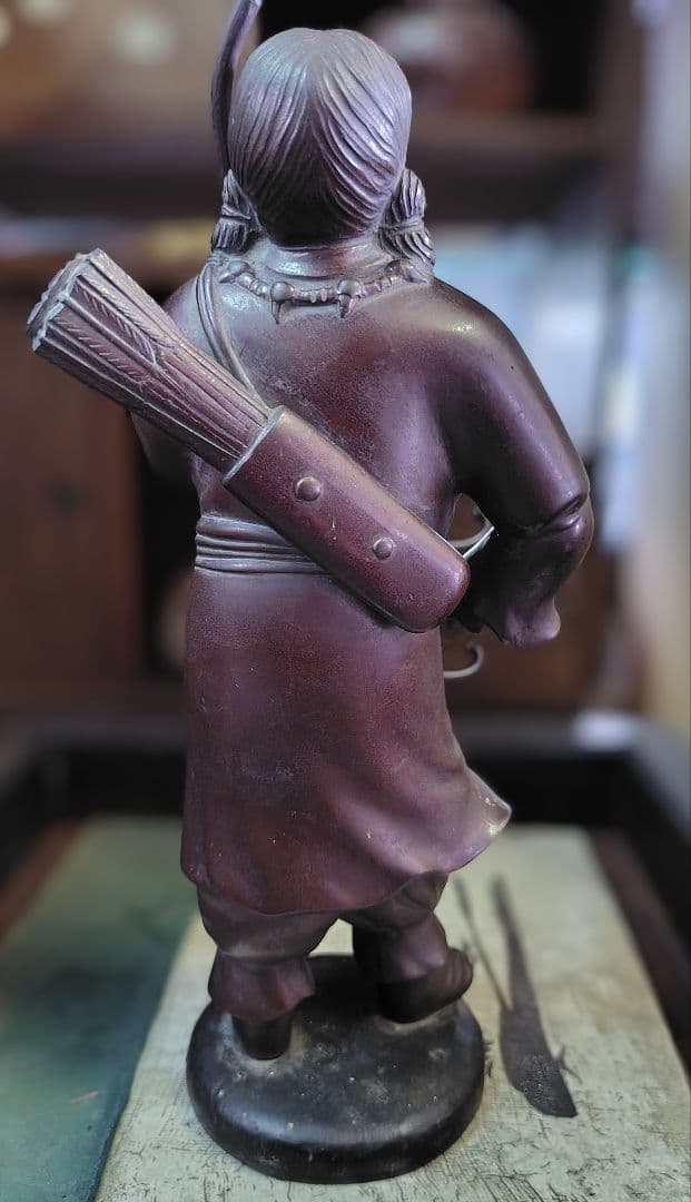 古銅 神武天皇 高岡 御尊像 ブロンズ 銅製 置物 仏像 唐金 アンティーク