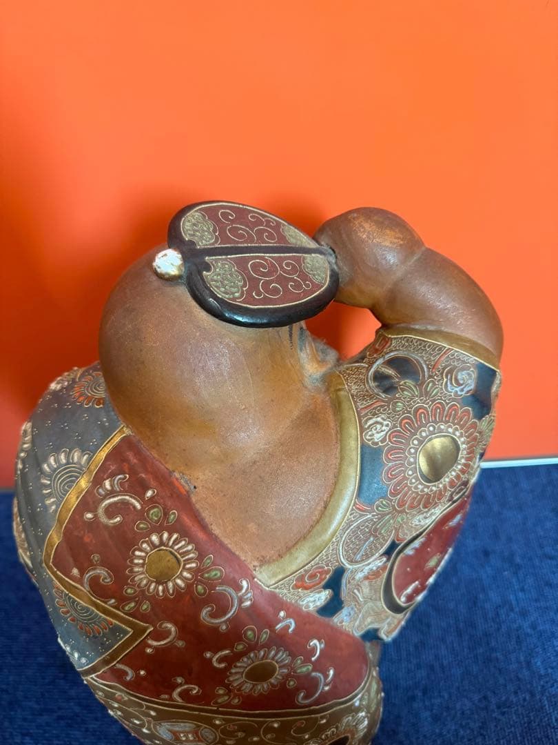 2039  九谷焼　布袋　縁起物 七福神 置物 神仏物 アンティーク 時代物