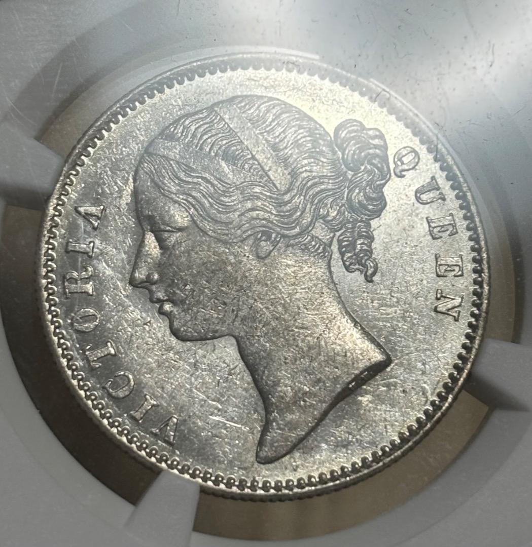 1840年 インド　ヴィクトリア　ルピー銀貨　MS61